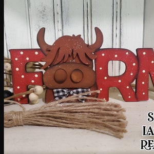 Farm Cow Laser Ready SVG| Scottish Highland SVG| Laser Cut Cow| Glow forge| Farmhouse SVG|