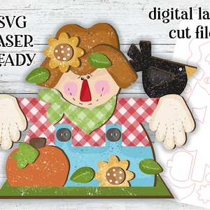 Fall Frank Scarecrow SVG| Harvest Sign SVG| Laser Cut Scarecrow| Glow forge| Harvest SVG| Glowforge Fall