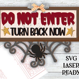 Draai nu terug Halloween-bord SVG| Halloween-laser-svg| Lasergesneden Halloween| Gloed smeedt Halloween| Halloween gelaagde lade SVG