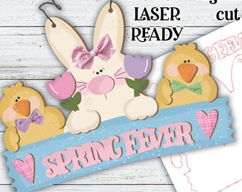 Spring Fever SVG |Laser Ready Easter Sign| Glow Forge Easter| Spring SVG