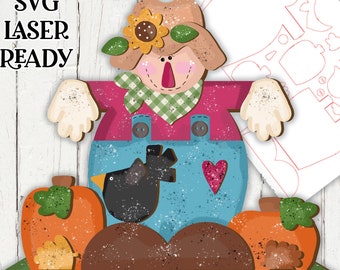 Fall Freddy Scarecrow SVG| Harvest  SVG| Laser Cut Scarecrow| Glow forge|Scarecrow SVG| Glowforge Fall