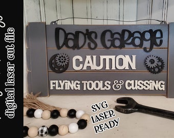 Dads Garage Sign SVG| Garage SVG| Laser Cut Father's Day| Glow forge| Dad Sign SVG| Garage Sign