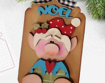 Noel Elf Ornament SVG| Laser Cut Elf Ornament| Glow forge| Ornament SVG