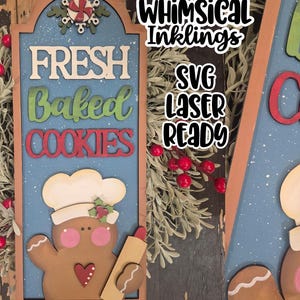 Fresh Baked Cookies Gingerbread Sign Laser SVG| Christmas SVG| Laser Cut Christmas Gingerbread| Glow forge| Gingerbread SVG