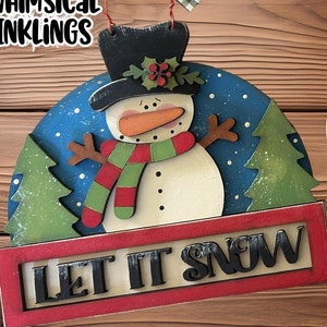 Let It Snow Snowman Scene Ornament SVG| Laser Cut Snowman Ornament| Glow forge| Cardinal Ornament SVG