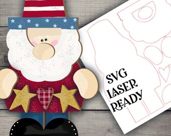 Uncle Sam Laser SVG| Patriotic  SVG| Laser Cut Americana | Glow forge| Fourth Of July  SVG
