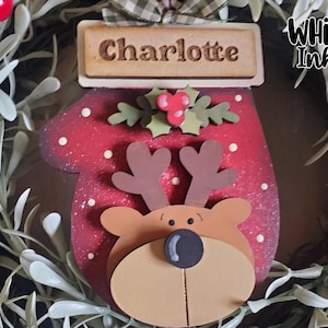 Wunderliche Rentier Handschuh Ornament SVG | Laser geschnittene Rentierverzierung | Glühschmiede Weihnachts Ornament SVG