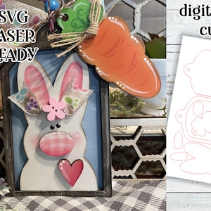 Bunny Tag Pasqua Laser SVG /Laser Ready Easter Rabbit/Glow Forge Pasqua/Easter Tag SVG