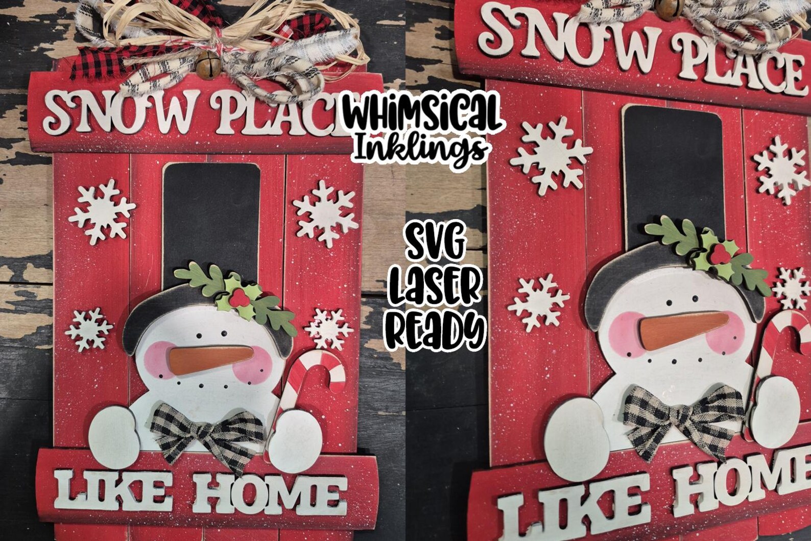 Snow Place Like Home Sign Laser SVG| Laser Cut Snowman Sign| Glow Forge ...