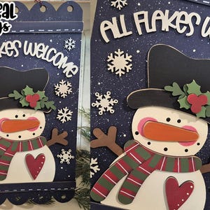 All Flakes Welcome Snowman Sign Laser SVG |Laser Ready Snowman| Glow forge Snowman Sign| Snowman SVG
