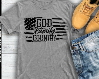 God Family Country  SVG Cutter File for use with Cricut, Silhouette, and other Vinyl Cutting Machines, Commercial Use OK