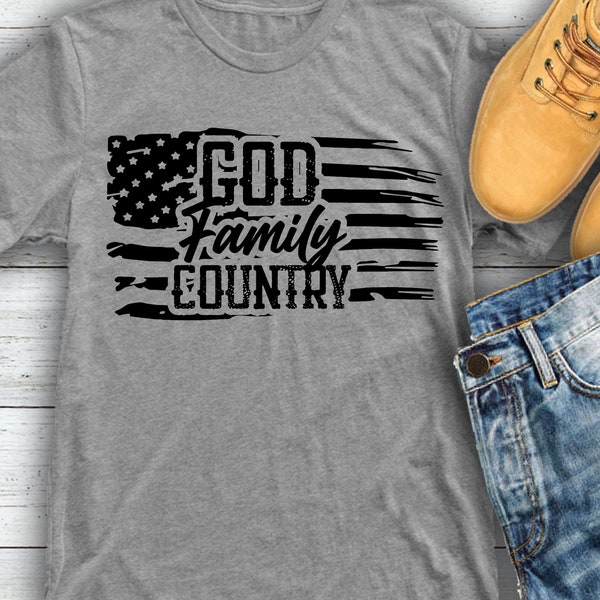 God Family Country  SVG Cutter File for use with Cricut, Silhouette, and other Vinyl Cutting Machines, Commercial Use OK