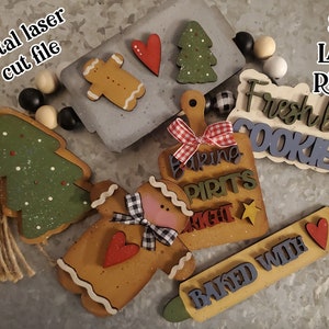 Baking Spirits Bright Laser SVG| Laser Cut Christmas Cookies| Glow forge| Cookie Tiered Tray Laser SVG