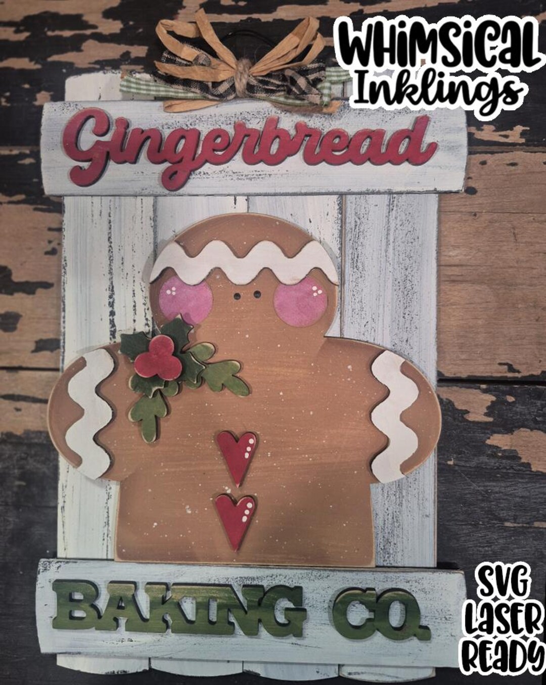Gingerbread Baking Co. Sign Laser SVG| Christmas SVG| Laser Cut ...