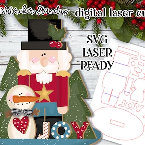 Quebra-nozes Woodland SVG| Ornamento de quebra-nozes cortado a laser| Glowforge| Ornamento SVG