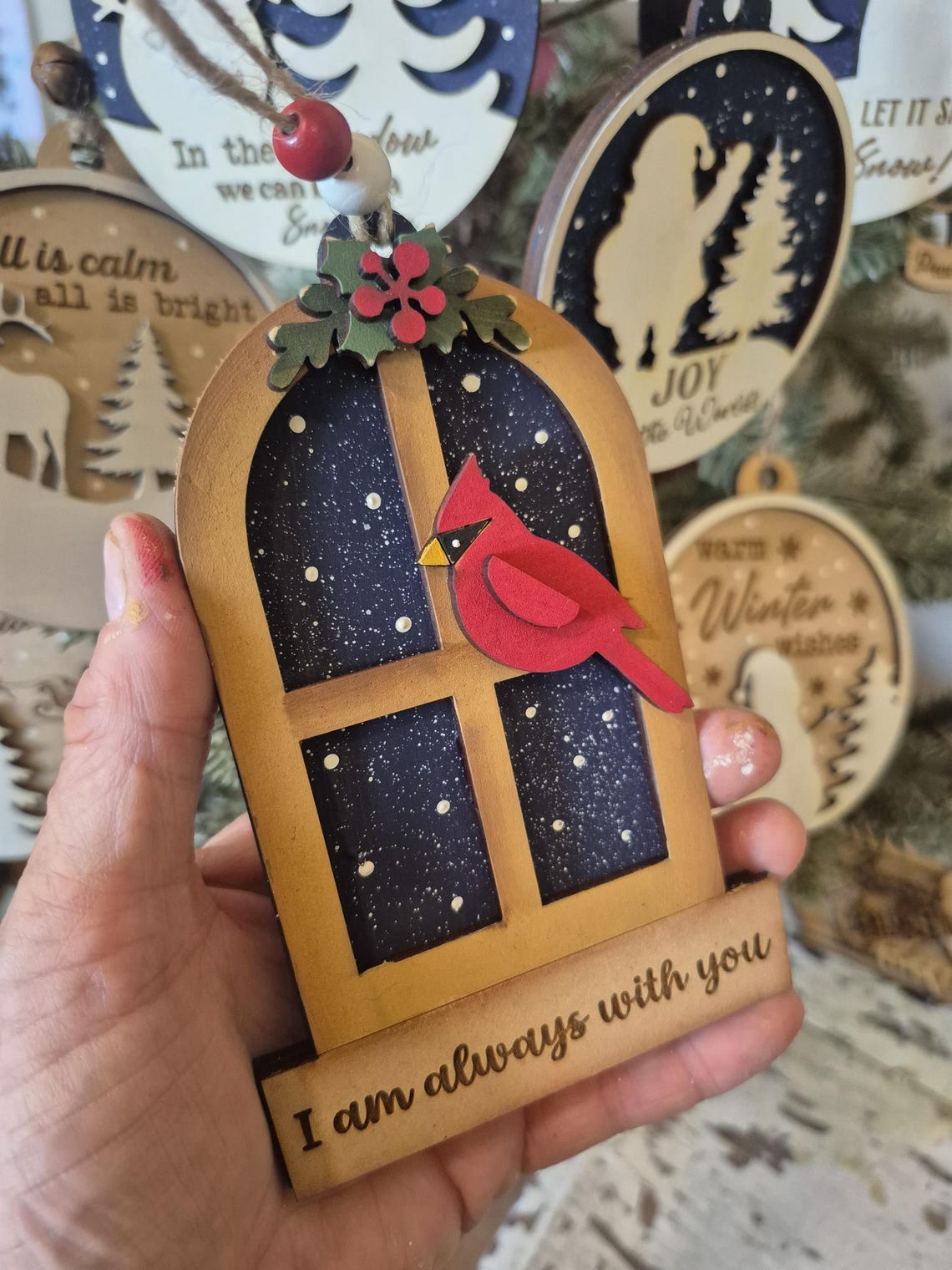 Cardinal Window Ornament Laser SVG |laser Ready Cardinal| Glow Forge ...