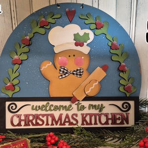 Gingerbread Kitchen Sign| Christmas Kitchen SVG| Laser Cut Christmas Gingerbread| Glow forge| Gingerbread SVG