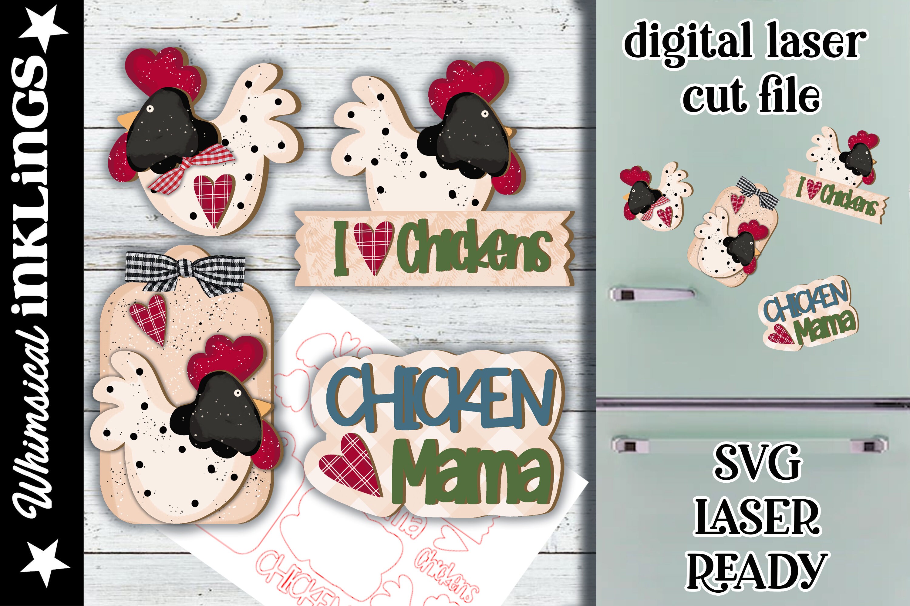 Chicken Lover SVG Set| Chicken SVG| Laser Cut Chicken| Glow Forge ...