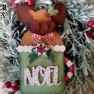 Noel Moose Mug Ornament SVG| Laser Cut Moose Ornament| Glowforge| Christmas Ornament SVG