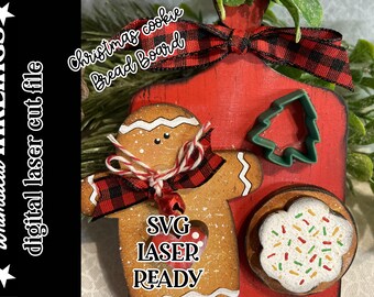 Christmas Cookie Bread Board Ornament SVG| Christmas SVG| Laser Cut Christmas Gingerbread| Glow forge| Ornament SVG