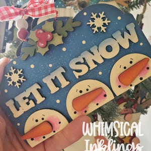 Let It Snow Snowman Trio Ornament |Laser Ready Snowman| Glow forge Christmas Ornament|