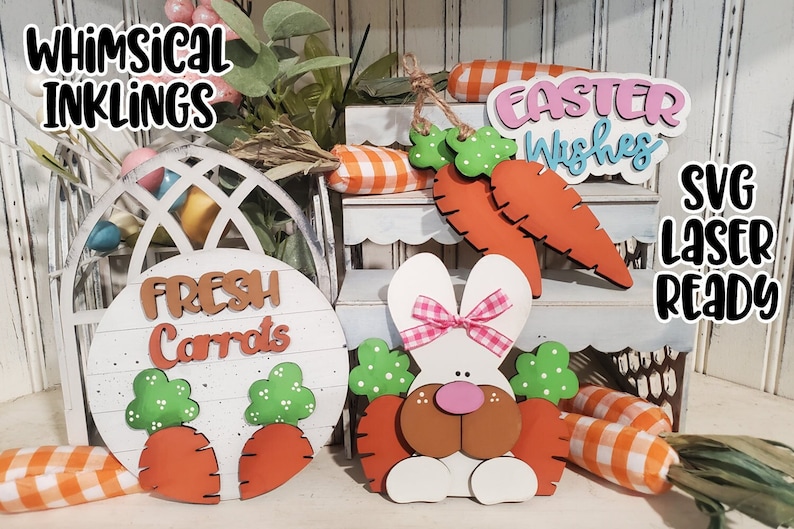 Fresh Carrots Easter Laser SVG Set | Glowforge Easter| Easter Tiered ...