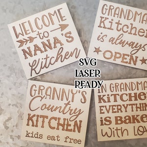 Grandmas Kitchen Magnet SVG Collection| Nana SVG| Laser Cut Magnet| Glow forge| Magnet SVG| Granny Magnet Laser