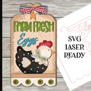 Bauernhof Frische Eier Pfennig Teppich SVG | Huhn SVG | Laser Cut Huhn | Glühschmiede Huhn Zeichen SVG |