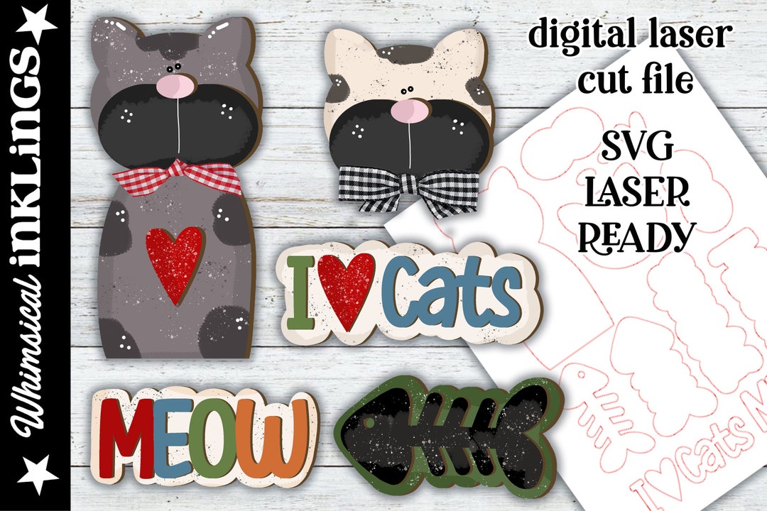 I Love Cats Laser SVG Laser Cut Cat Cat Kitty Laser SVG Cat