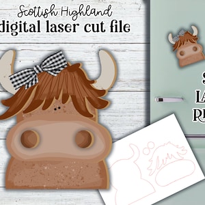 Scottish Highland SVG| Cow SVG| Laser Cut Cow| Glow forge| Magnet SVG|