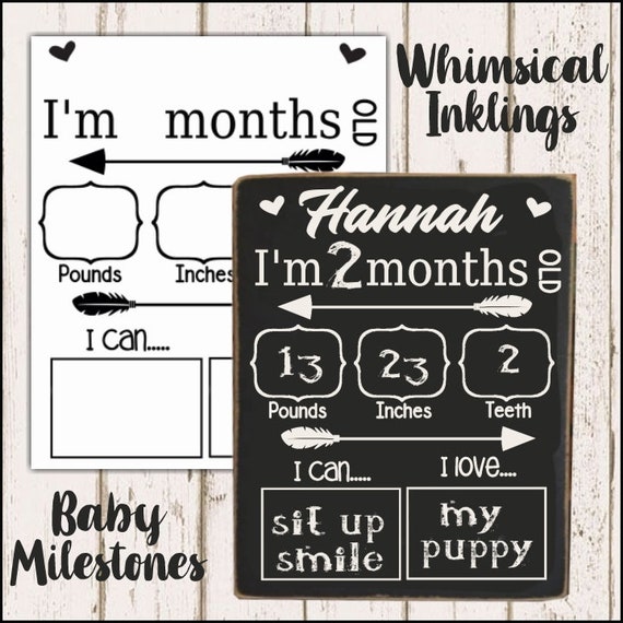 Download Baby Milestone Svg Cutter File For Use With Cricut Etsy PSD Mockup Templates