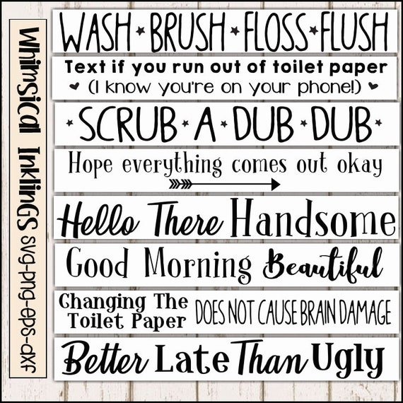 Download Bathroom Sign Bundle Svg Cutter Files For Use With Cricut Etsy