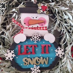 Let It Snow-Snow Fella Ornament SVG| Laser Cut Snowman Ornament| Glow forge| Ornament SVG