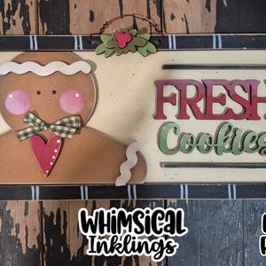Fresh Cookies Sign Laser SVG| Christmas Kitchen SVG| Laser Cut Christmas Gingerbread| Glow forge| Gingerbread SVG
