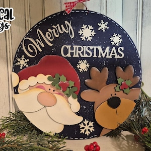 Merry Christmas ronde bord laser SVG| Kerst-SVG| Lasergesneden kerstbord| Glow smederij kerstbord SVG