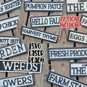 Simple Farm Stand Sign Bundle Laser SVG&#39;s| Farm SVG| Laser Cut Farm Stand| Glow forge| Produce Sign SVG|