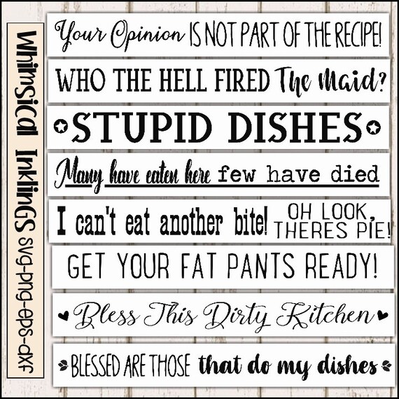 Download Kitchen Humor Sign Bundle Svg Cutter Files For Use With Etsy