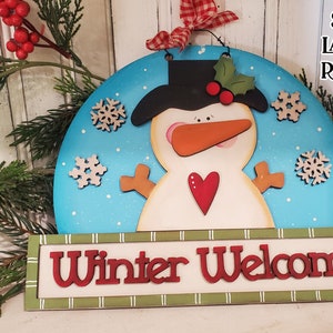 Winter Welcome Snowman Sign SVG |Laser Ready Snowman| Glow forge Snowman Sign| Snowman SVG