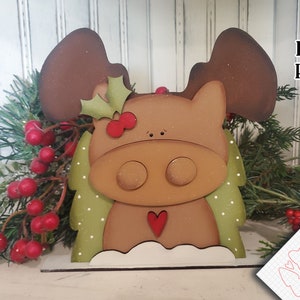 Bitty Moose  SVG| Laser Cut Moose Ornament| Glowforge|Christmas Ornament SVG