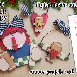 Annies Gingerbread Ornament SVG Set| Christmas SVG| Raggedy Annie Ornament| Glow forge| Ornament SVG