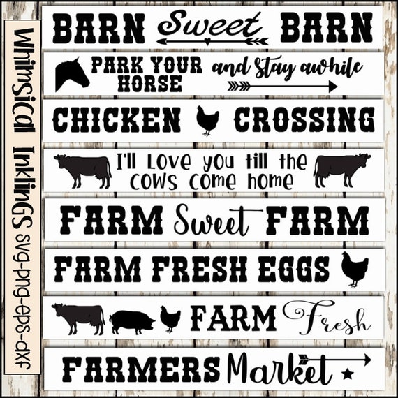 Download Farm Sign Bundle Svg Cutter Files For Use With Cricut Etsy