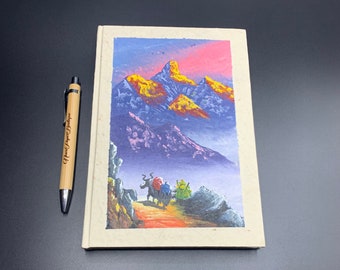 Hand Painted Lokta Journal Made In Nepal Handmade