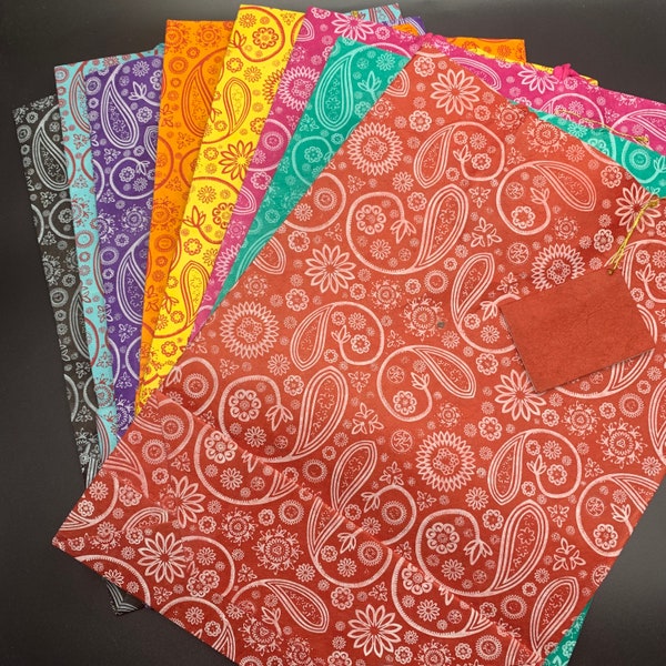 Handmade Lokta Paper Gift Bags, Note Card, 13.5 X 10 X4 inches, Made In Nepal