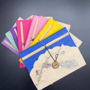 Small Dried Flower Lokta Journal Hand-Made In Nepal, Hand-pressed, Unlined