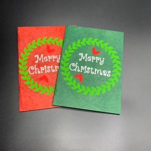 Handmade Lokta Paper Christmas Card