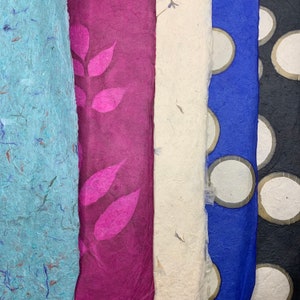 Handmade Lokta Paper Sheets (Pack of 2) Made In Nepal ( Available in Multiple Patterns)