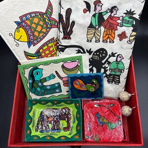 Handmade Mithila Art Gift Box | Lokta Paper, Nepali Craft