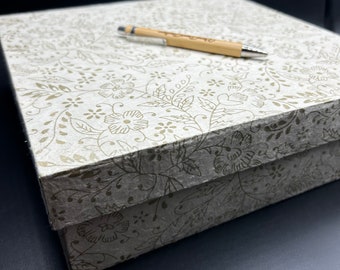 Handmade Lokta Paper Gift box| 11x11x3 inches