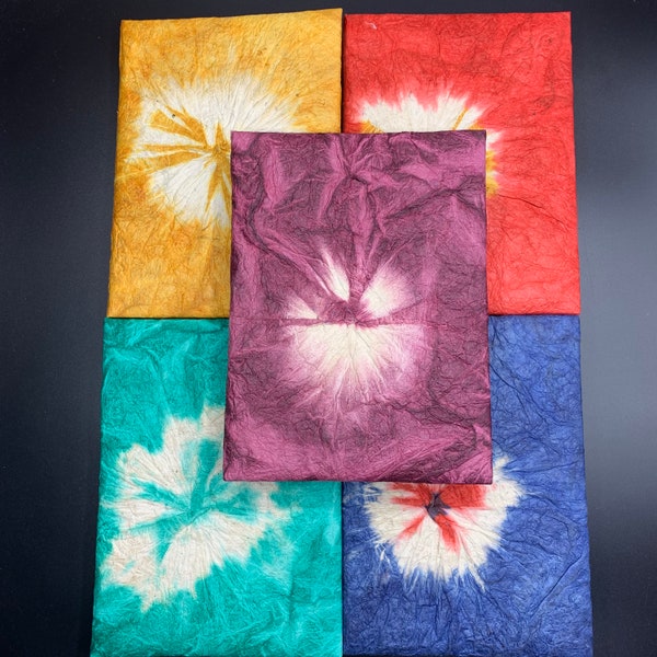 Carnet tie-dye Lokta fabriqué à la main au Népal