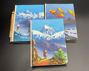 Small Hand Painted Lokta Journal Made In Nepal Handmade